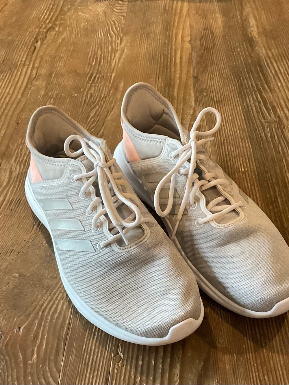 adidas Light Green Athletic Sneakers with Coral Accent